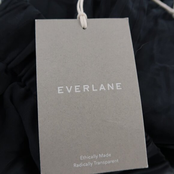 Everlane 100% Silk Black Shorts w White Stripe down sides Size Medium NWT - Picture 3 of 7